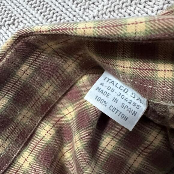 Ermenegildo Zegna brown fall plaid button down size L - Picture 8 of 10